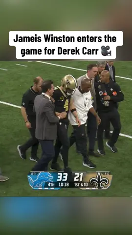 Jameis Winston has entered the game for an injured Derek Carr 📺: FOX #derekcarr #jameiswinston #neworleanssaints #nfl