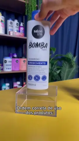 Ordem correta dos produtos, anota aí: - Shampoo - Máscara Hidratante - Condicionador - Tônico - Defrizante - Ativador de Cachos #SalonLine #SOSBomba #discover #hair #hairtok #haircare
