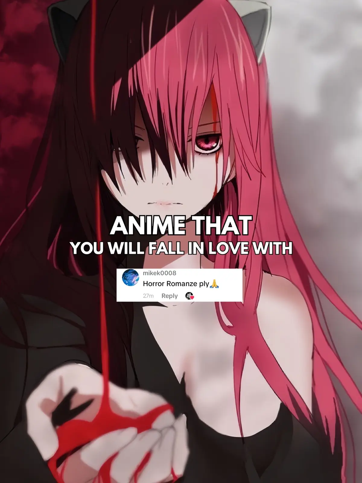 Anime that you will fall in love with #animerecommendations #anime #animetiktok #romanceanime #tokyoghoul #highschoolofthedead #mirainikki #fyp #elfenlied 