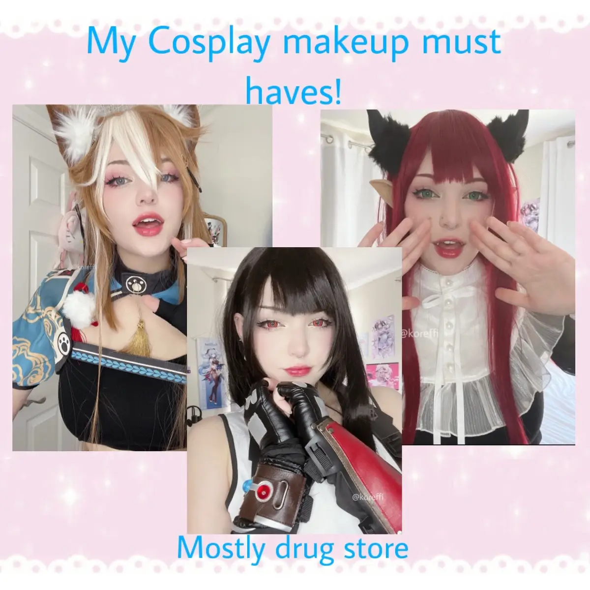 Not too many people have asked but i love makeup so thought id share especially sincd ive found so much products that work well for me! #cosplay #cosplayer #animecosplay #cosplaymakeup #makeup #MakeupRoutine #makeupgrails 
