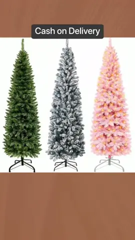 ORDER HERE tap the yellow BASKET! NUVOX Christmas Tree 8FT/225CM Pointed Snow Slim Artificial Xmas Tree Home Holiday Decorations! #fypシ #fypシ゚viral #tiktokaffiliate 
