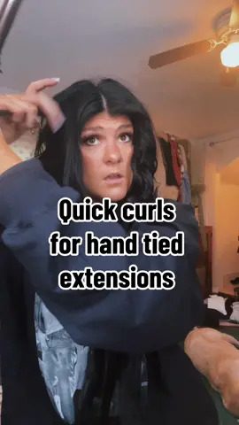#fyp #handtiedextensions #curlingwand #blackhair 