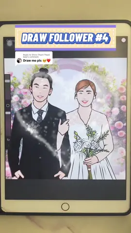 Replying to @Shinn Thant Thant Saw It’s took me a while but worth it. You two look so sweet ❤️ l Who should I draw next -> drop a comment 😊 #art #digitalart #procreate #ipad #foryou #fyp #viral #artwork #draw #drawing #potrait #lineart #couples #wedding 