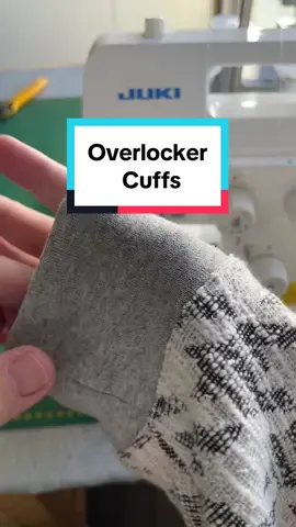 How to sew cuffs using an overlocker - sewing with stretch fabric using an overlocker #overlockersewing #sewingtipsandtricks #cuffs 