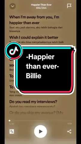 Happier than ever #happierthanever #billieeilish #lyrics #liriklagu #fyp #trendingsong #lirikterjemahan #virallagu #fypシ゚viral #fypage 