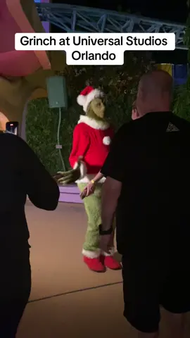 Grinch at universal studios orlando #grinch #grinchmas #grinchtiktok #christmas #universalstudios #universalstudiosorlando #meetandgreet #fyp 