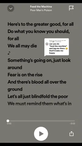 Replying to @don't know my real name🇵🇸 Interesting Request hehe Here you go! Feed the Machine Full Lyrics #fyp #lyricsvideo #videolyrics #lyrics #trend #videotrend #videotiktok #viral #viraltiktok#viralvideo #trendingvideo #trending #viral#lyric #foryou #foryoupage #fpy #0324mytest #song #singing #songs #sing #coversongs #fypage #music #trendingsong 