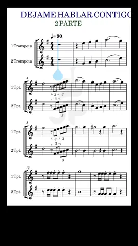DEJAME HABLAR CONTIGO - SEGUNDA PARTE. #fyp #musica #partitura #trompeta 