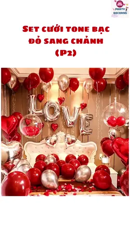 Set bóng trang trí phòng cưới tone đỏ bạc sang trọng #partydecor95 #trangtridamcuoi #trangtriphongcuoi #trangtriphongtanhon #setbongtrangtriphongcuoi #setcuoidep #trangtrisinhnhat 