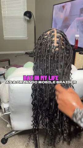 Day in my life as a mobile braider #orlandoknotlessbraids #orlandobraider #shaniebeaute #orlandohairstylist #orlandotravelbraider #fypsounds 