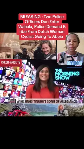 BREAKING : Two Police Officers Don Enter Wahala, Police Demand B ribe From Dutch Woman Cyclist Going To Abuja #reelsfbviralvideo #lyndakenny #fypシ゚viral #goviral #fypviral #trending #nigeriapolice 