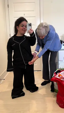 I won the Gran lottery 💘 my gran learned how to sew at 13 little did she know she would be given a granddaughter who would need her to alter her clothes decades later 🥹 20 years later & my gran is still altering my clothes 🤍✨ I am the luckiest grandaughter 🥰 #fyp #gran #alterations #dwarfism #outfitbeforeandafter 