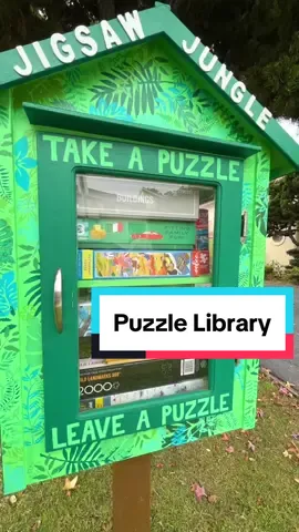 A Little Free Library but just for Jigsaw Puzzles!! #littlefreelibrary #puzzletok #littlefreelibraryhunting #puzzles #thepuzzlerepublic 