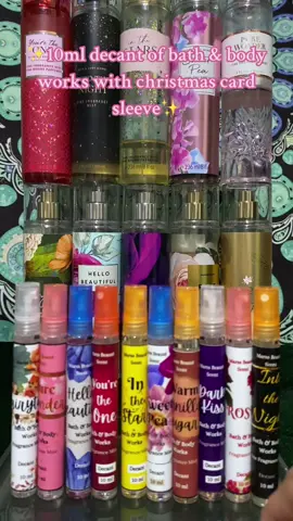 10ml decant of our original bath & body works with Christmas Card Sleeve perfect gift this coming holiday! pack an order with me! #giftideas2023 #marssbeautéscent #marssdecollection #midnightamberglow #decantbbw #decantbusiness #decantsdeperfumes #bathandbodyworkswarmvanillasugar #PerfumeDecants #perfumedecant #BathandBodyProducts #bathandbodyworkscollection #bathandbodyworkssale #fypchallenge #fypシviral #fypシ゚vir #foryourreels #foryoureelsfb #fbreelsvideo #fb #fbreelsfyp #tiktok  #tiktokviral  #fypage  #fypp  #christmas2023🎄🎁 