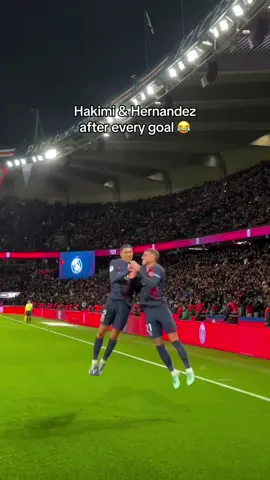 Hernandez and Hakimi are so funny 😂❤️ #Ligue1 #SportsTikTok #Hakimi #hernandez #funny #celebration #goal #bro #paris #psg 