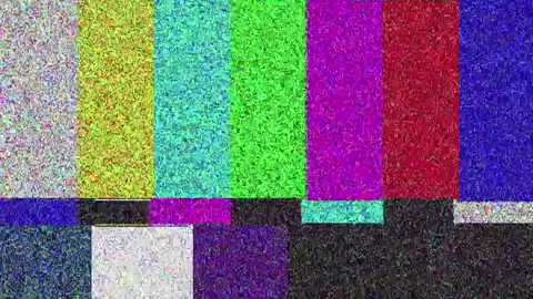 Beep beep suono tv rotta con colori sgranati (utile per video)