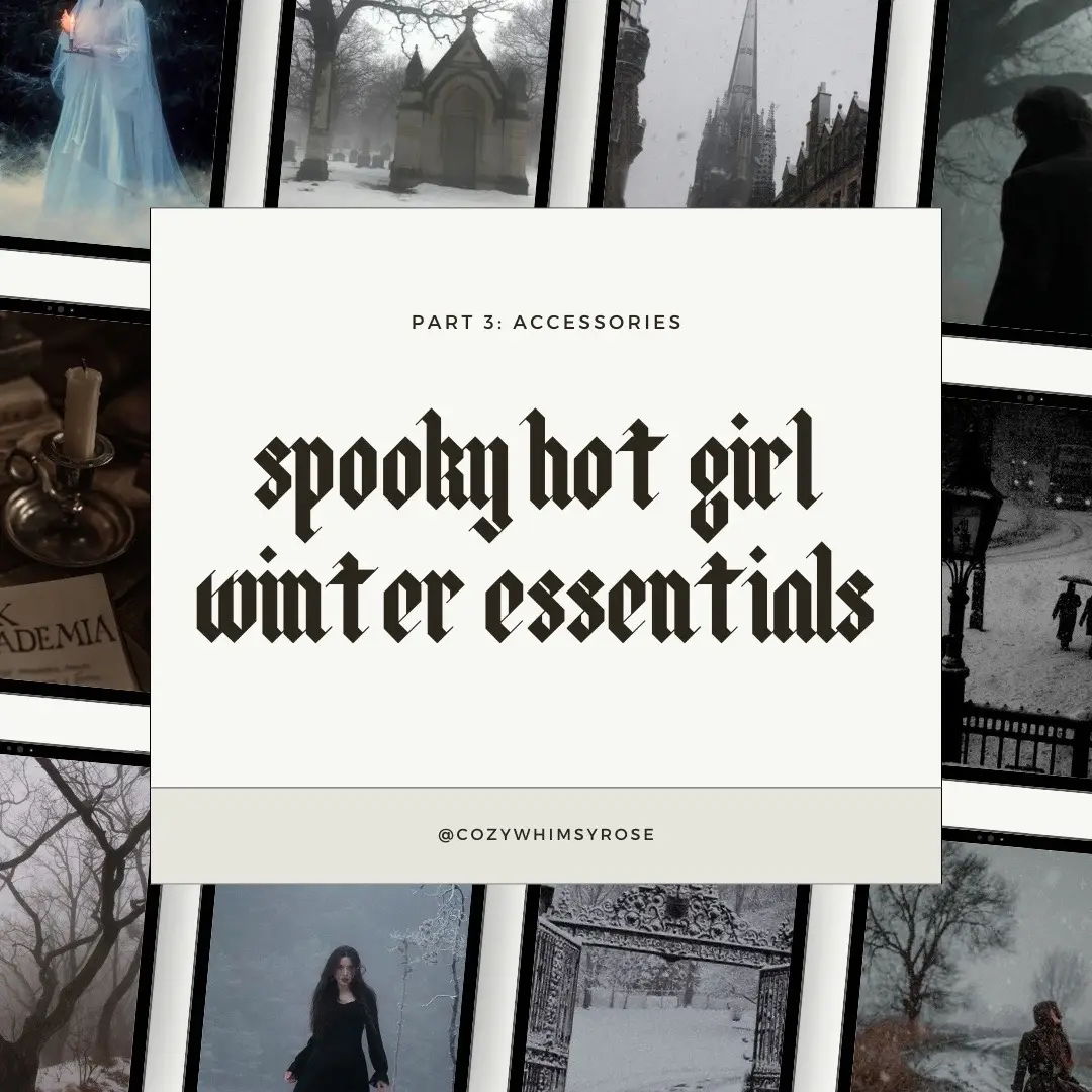 Part 3 of spooky hot girl winter essentials for an iconic gothic winter. ❄️ Companies are tagged if they are on tik tok.  #gothicwinter #gothicwinteressentials #spookyhotgirlwinter #gothicwinteraccessories #gothicstyle #gothicplanner #witchyaccessories #witchyplanner #crystaljewelry #satyacenter #toolsforevolution #magicofiplanner #openseadesignco #darkaesthetic #slytherinaesthetic #gothicgiftguide #gothicwintertale #trending #foryoupage 