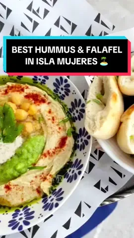 Meet your new favorite restaurant im Isla Mujeres, Mexico 🇲🇽 #hummus #falafel #vegan #vegetarian #medditeranean 