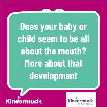 All Mouth?? From babies to schoolage the mouth is an important part of development!  Songs like “eat eat eat, apples & bananas” can help with phonetic awareness to social play to cooking/eating routines.  Starting at ~ 6 months, baby's focus starts to shift from your eyes to your mouth, so try singing about 6 inches from their face to model mouth movements and give a big boost 🧠 to early speech skills! For more on #EarlySpeechSkills #EarlyLanguageSkills check out	Psychology Today  At any age song play can help with recognizing objects, people, places, routines like with #socialplay #routinesforchildren around food/eating. There isn’t room for all the ways that the mouth is important for #sensoryplay #sensorydevelopment for more info on this and reasons that mouthing is important to #childdevelopment check out #kindermusik all around the world, for #cibolotx #schertztx #newbraunfelstx check us out #kindermusikbysally #discoverymeadowstudio   #BabysFirstYear #FirstYearTips #BabyMilestones #toddlerlife #parentingtips 