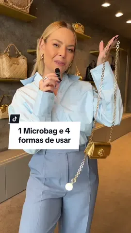 1 microbag e 4 formas de usar! Qual delas você mais gostou? #microbag #bag #fashionlook #acessorios #lookminimalista #lookchic 