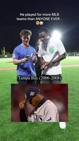 What a legend⚾️🐐14 different teams is the MLB record 🤯Edwin Jackson has seen it all… He was an All-Star in 2009, threw a No-Hitter in 2010, won a World Series in 2011, and played in the Olympics for Team USA💯 It was dope seeing E-Jack in the Bahamas with the @The Players Alliance for the @Don’t Blink Home Run Derby 🇧🇸  😎⚾️ #legend #goat #sports #athlete #worldrecord #baseball #pitcher #MLB #majorleaguebaseball #dodgers #baseballlife #baseballseason 