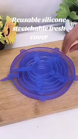 6pcs set silicone reusable stretchable food covers!#fyp #goodthing 