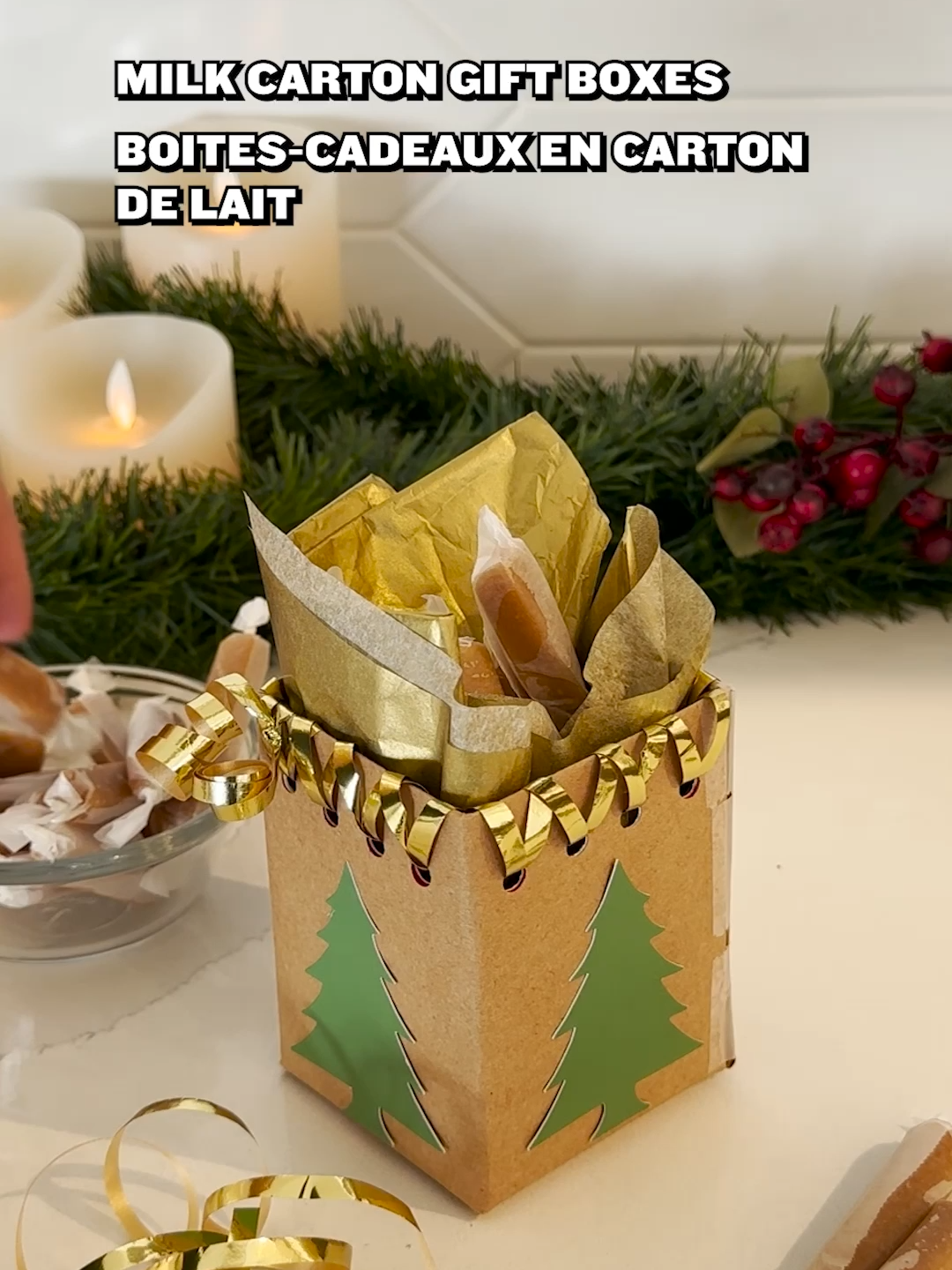 A #handmade gift basket for #homemade goodies! Recycle and reuse #milkcartons (with the Quality Milk logo 😉) and #paperbags to give a little love this #holidayseason. 💙🎄🎁 💙 Recipe in our bio! - Pour les Fêtes, emballez-vous pour cette boîte-cadeau faite maison avec des cartons de lait (qui affichent le logo Lait de qualité 😉) et des sacs d’épicerie recyclés! 💙🎄🎁  💙 Recette en bio! #qualitymilklogo #giftgiving #cadeau #logolaitdequalité