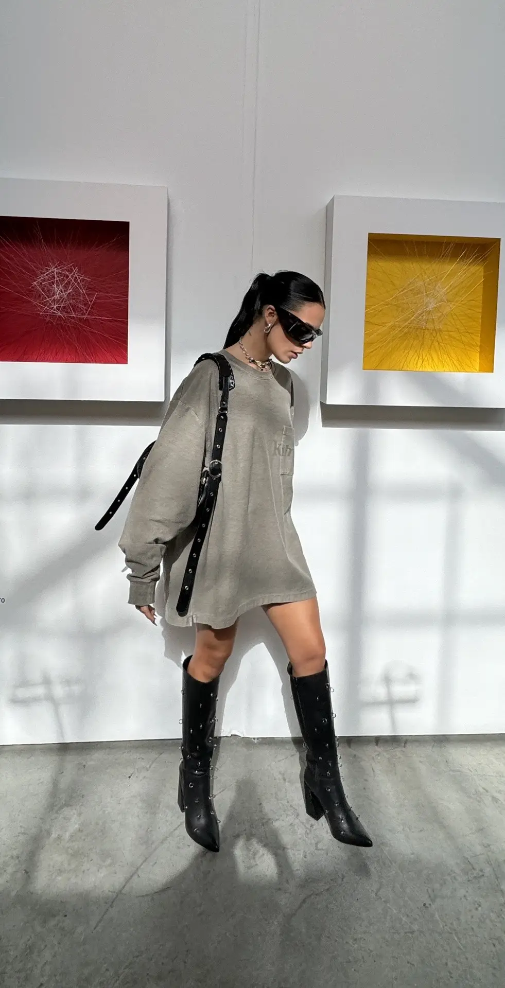 my #outfit for my first day in #artbaselmiami <3 my boots from @Lara Casa 