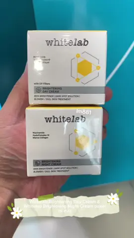 Bundling Whitelab Brightening Day Cream & Whitelab Brightening Night Cream (New Packaging) ##Whitelab##paketmoisturizer##paketisi2##daycream##nightcream##bismillahfyp##fyp