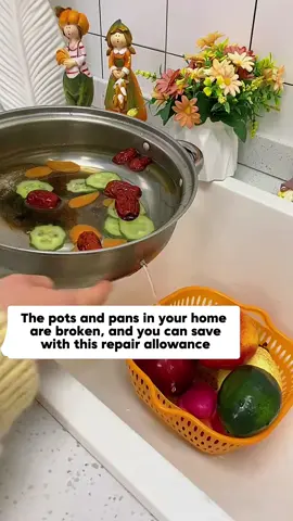 Amazing Pot Repair Patch - Easy, Quick and Durable!#cookingessentials #kitchenlnnovation #potrestorationpatchstickers #cookware #pot #metalaluminum 