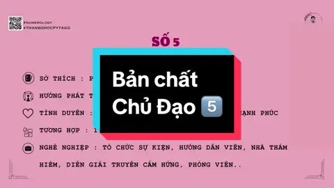 Chủ Đạo 5️⃣ #thansohocpytago #so5chudao #numerology #banchat #thansohoc3goc #sammytruong #fyp #LearnOnTikTok 