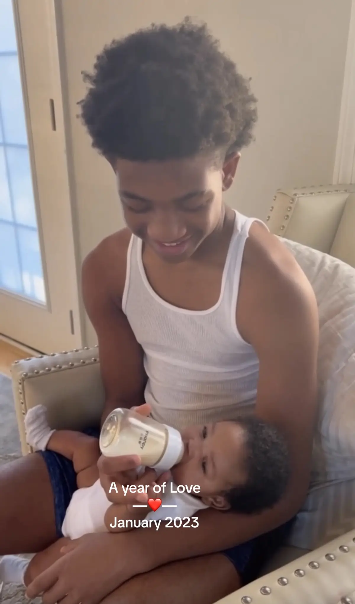 He’s loved her since the day he laid eyes on her. Every day their love gets stronger.  #bigbrother #brother #siblinglove #sister #family #Love #babiesoftiktok #baby #babies #blackbabies #babygirl #blackbabygirl #momlife #MomsofTikTok #samandsalina #fyp #viralvideo