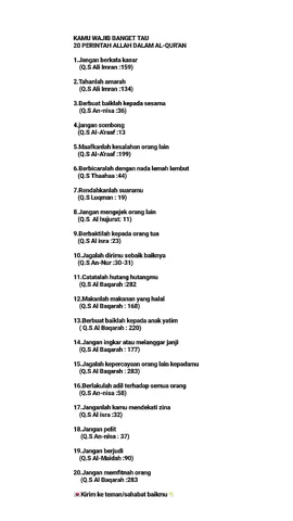 Kirim keteman kamu dan taq dianya#perintahallah #reminderislamic #sebarkankebaikan #alquran #masyaallahtabarakkallah #pesankuuntukmu #fypシ゚viral 