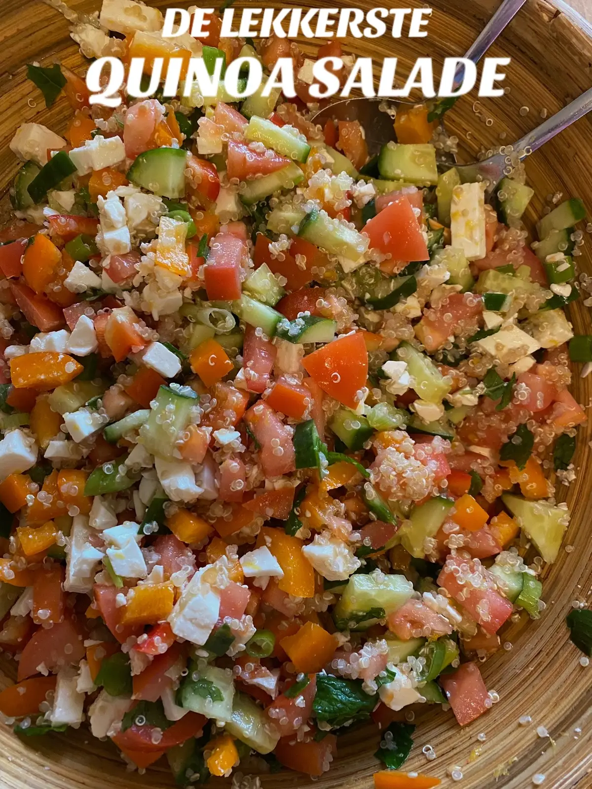 Come make quinoa salade with me!!  #cooking #salad #feta #eastatic #recept #recepies #lunch #dinner #ideas #healthy 