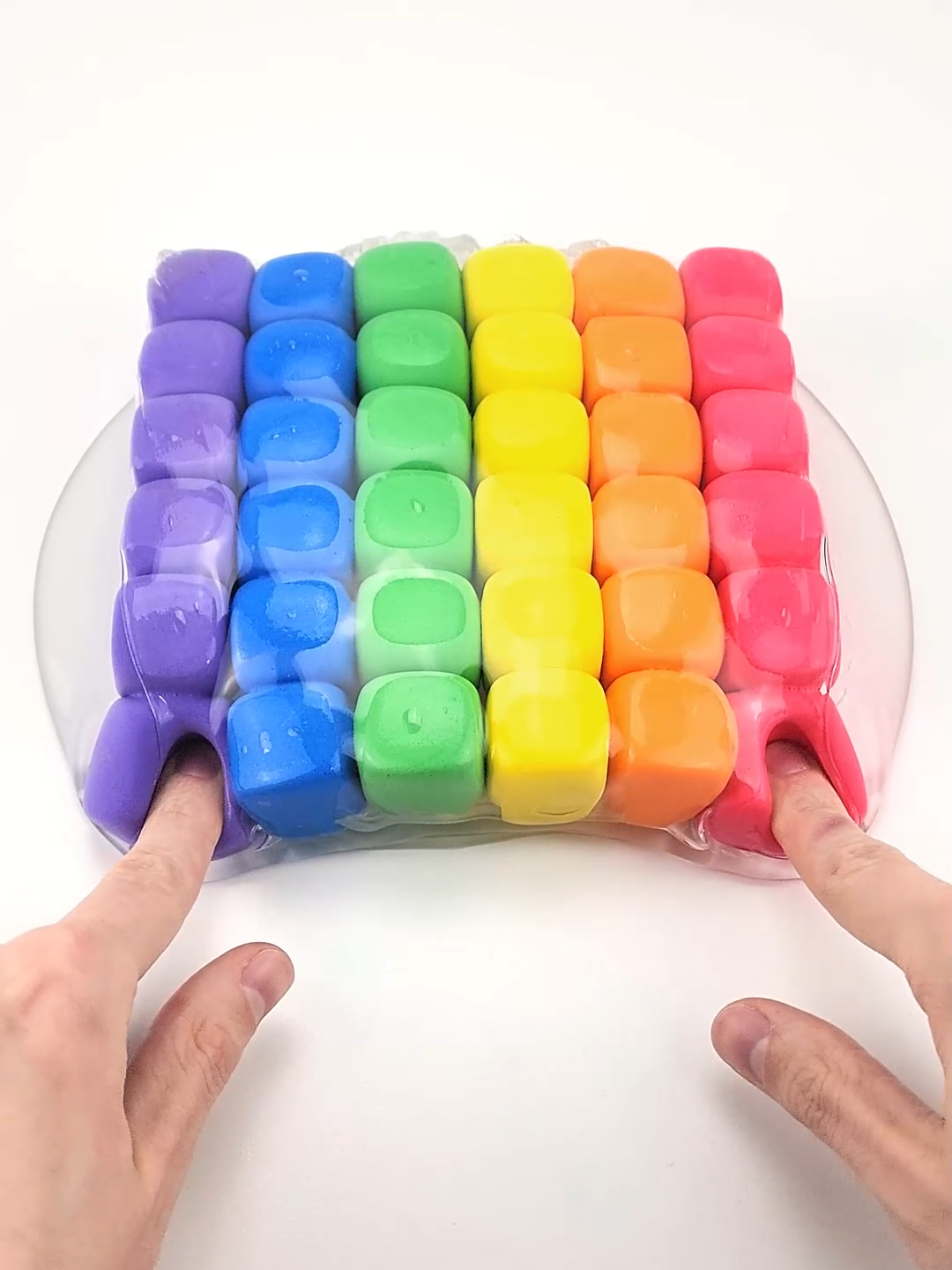 Satisfying clear slime + Rainbow clay mixing!😍  It's not about the destination, its about the journey. That's how I feel about this video, the end result isn't the greatest but it sure was fun getting there. #slime #slimes #satisfying #oddlysatisfying #slimeasmr