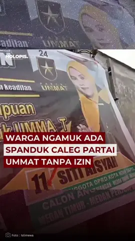 Viral seorang warga Kecamatan Medan Perjuangan melaporkan Calon Anggota Legislatif (Caleg) Partai Ummat bernama SA ke Badan Pengawas Pemilu (Bawaslu) Kota Medan. Laporan itu disampaikan Makrahim, karena Alat Peraga Kampanye (APK) caleg DPRD Medan Dapil 3 bernomor 11 dari Partai Ummat itu dipasang di tokonya tanpa izin.  Namun sang caleg dan timsesnya malah mengamuk dan mendatangi toko Makrahim. Menurut Anda? #viral #caleg #partaiummat #news #fyp