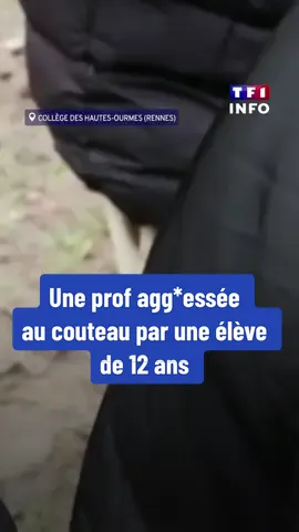 « Elle disait qu’elle voulait tu*r la prof ». Sidération à Rennes. Ce mercredi, une élève de 12 ans a menacé sa professeure d’anglais avec un couteau de cuisine d’une lame de 17 centimètres. Ses camarades, présents au moment des faits, nous racontent que la jeune fille les avait prévenus de ce qu’elle comptait faire : « On pensait que c’était une blague », disent-ils. Selon une source policière, l’élève en voulait à sa professeure pour lui avoir confisqué son téléphone portable.  #tf1info #rennes #agression #reportage