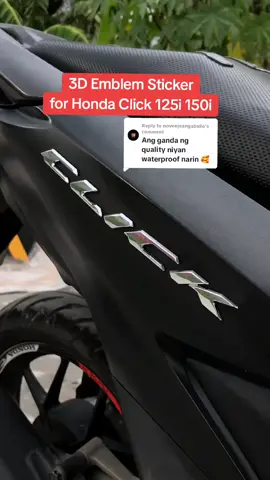 Replying to @noveejeangaballo FREE SHIPPING NA GUYS 😱⚠️ #emblem #3d #3dsticker #click #decals #decalsticker #hondaclick125i #upgrade #motorcycle #honda #accessories #hondaaccessories #tiktokbudolfinds #freeshipping 
