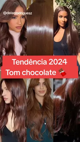 Tendência 2024 tom chocolate🍫 Vão aderir? eu já estou atrás da tinta e vou gravar tudo pra vcs😍 . . #tendencia #cabelo #browhair #chocolate #igoraroyal #chocolatebrown #corchocolate #cabelochocolate #fy 