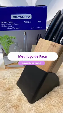 Jogo De Facas Tramontina Plenus 6 Peças Inox Com Suporte. Vai Ficar perfeito na minha Bancada🤩  #jogodefacastramontina #cepo #comprasonline #enxovaldecasanova #review #amazon #