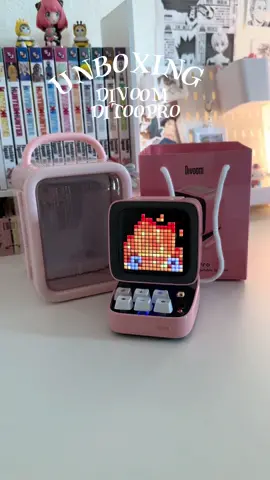 Divoom DitooPro ~ isn't this the cutest thing you've ever seen??🥹💕 from now on this will be my clock, alarm, speaker, and everything because it does it all! Thank you @Divoom_official i love it so much!! 🩷 . . . #Divoom #roominspo #roomdecor #aesthetic #divoomditoopro #mangacollection #deskdecor #deskinspo #digitaldiary #gifts #pixelart #fyp #fypシ  