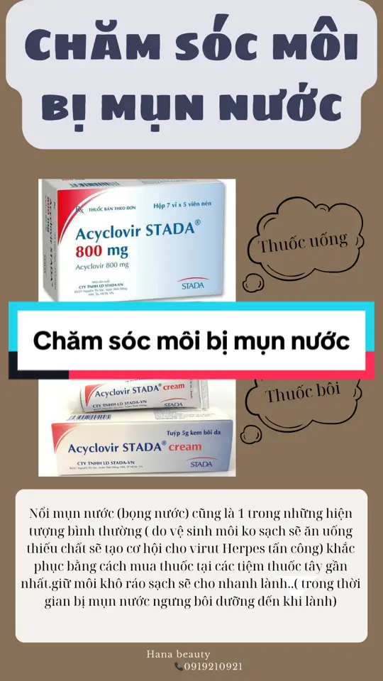 Làm gì khi bị mụn nước ở môi .. đơn giản chỉ cần uống và bôi đúng thuốc sẽ khỏi nhanh 🤗 #munnuocsauphunmoi 