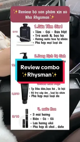 Review combo rhysman #xuhuongtiktok #goclamdep #songkhoesongdep #boquatang #rhysman #suatam3in1 #ddvsnam #suaruamatnam #nuochoanam 