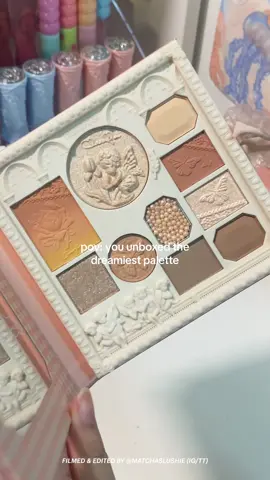 the prettiest palette — cheerflor angel embossed eyeshadow palette ✨ from @CbeautyMall #cbeauty #cheerflor #cbeautymall #eyeshadowpalette #unboxing #makeup 