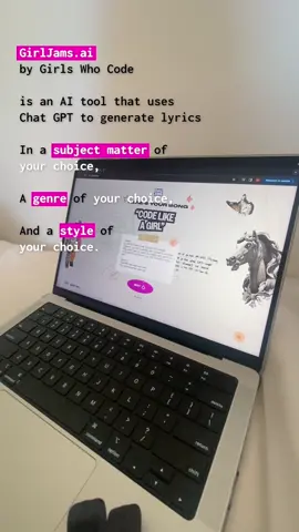 Writing lyrics with girljams.ai made by friends at Girls Who Code ☆ #girljams