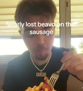 Nearly lost beavo on that sausage 😭 #fyp #foryou #beavo 