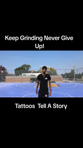 Keep Grinding 🦾🔥🤯 #basketball #viral #explore #fyp #shots #sports #ezplorepage #foryou #trending #raw #tattoo #ink #tatted #shoooting #shot #halfcourtshot 