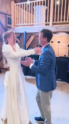 The best surprise! The only one who knew was my mom who had to ship me the dress but all of my extended family recognized her dress and were surpised too! Her dress was handmade for her 30 years ago!  #wedding #weddingtok #fatherdaughter #surprise #weddingsurprise #firstdance #fatherdaughterdance #family #barnwedding #weddingdress #weddingdresses #handmade #clothing #mom #emotional 