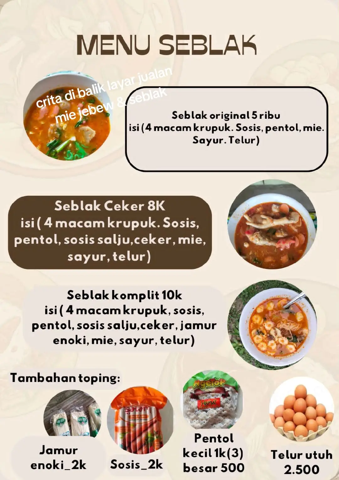bosen jd kaum rebahan.. nekat jualan bareng besti dgn modal seadanya.. alhmdulilah bertahan sampai sekarang semoga terus berkembang.. amiin.  #miejebewviral  #seblak 