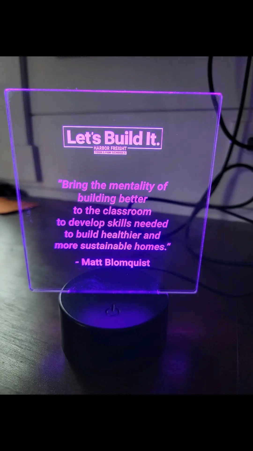 𝗪𝗵𝗮𝘁'𝘀 𝘆𝗼𝘂𝗿 𝗺𝗶𝘀𝘀𝗶𝗼𝗻: BIG THANKS to Harbor Freight Tools for Schools for this nice gift. This summer at the Let's Build It gathering, we developed our mission statements. Here's mine 😁👍 and of course, we got the Tornado purple lighting it up 🌪💜 #keepcraftalive #buildlearnteach #taylorvillehighschool #buildingtrades #tvillepride #kidsbuildhouses #prettygoodhouse #finehomebuilding #swallowhouse29  #youngnotlazy #supportthetrades #longliveourbuildings #buildbetter #studentbuilt #whatsinyourwalls #apprenticeshipisanobligation 